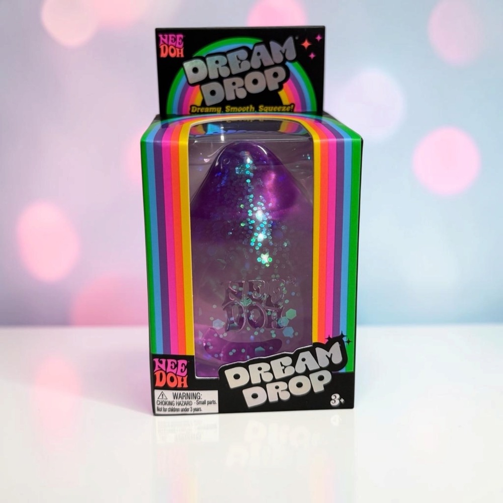 NeeDoh Dream Drop Purple Glitter Squishy Stress Toy Schylling New